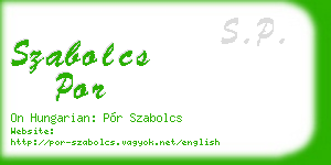 szabolcs por business card